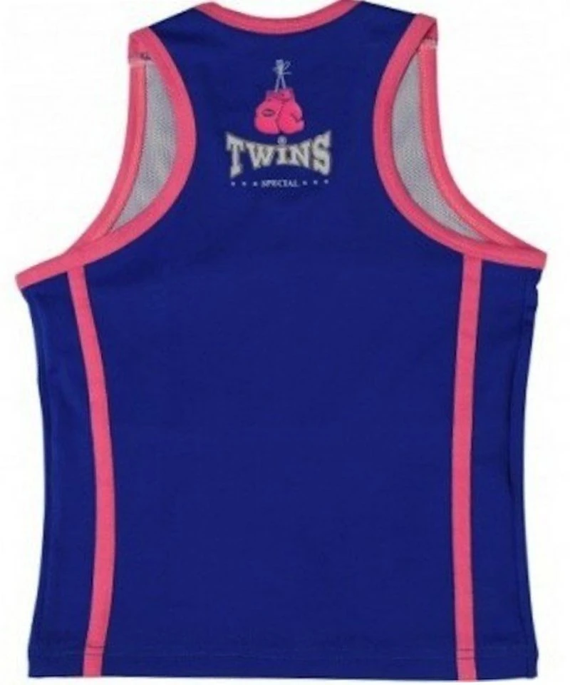 Twins Special Dames Tanktop Incl Sportbeha TSB-2 Blauw Neon Roze - Image 2