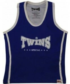 Twins Special Dames Tanktop Incl Sportbeha TSB-3 Blauw Wit