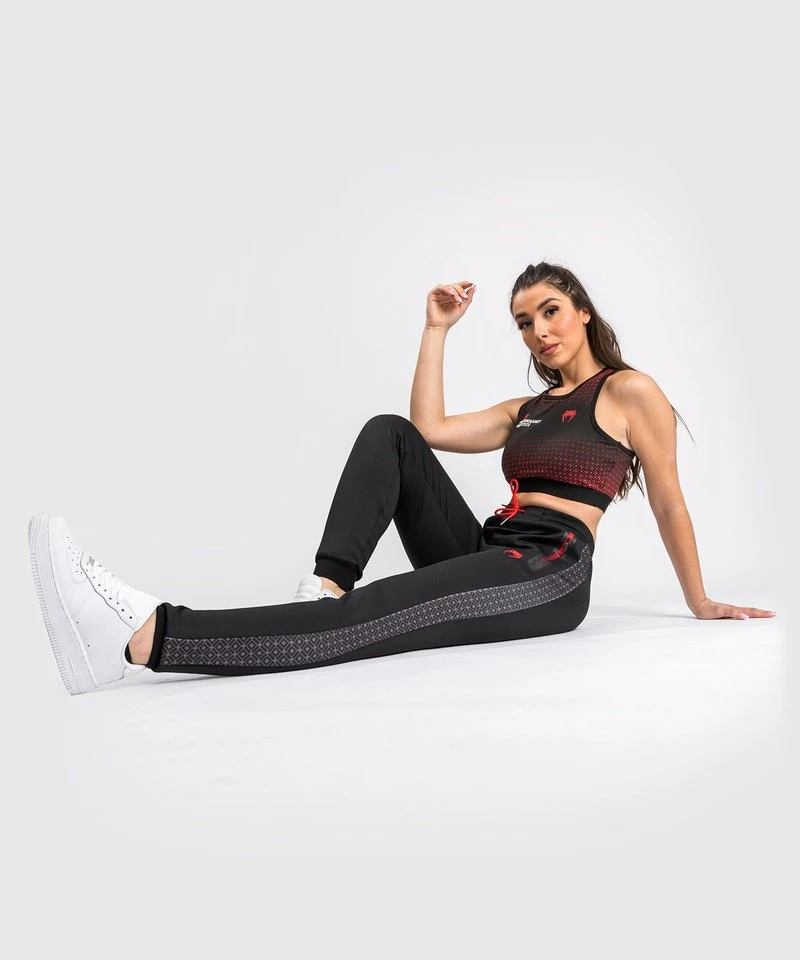 UFC Venum Performance Institute Joggingbroek Dames Zwart Rood - Image 6