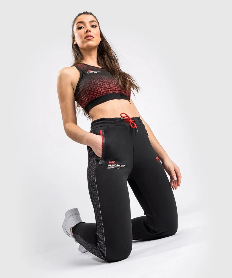 UFC Venum Performance Institute Joggingbroek Dames Zwart Rood