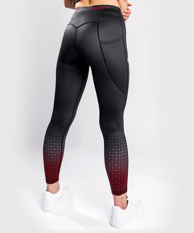 UFC Venum Performance Institute Sportlegging Dames Zwart Rood - Image 2