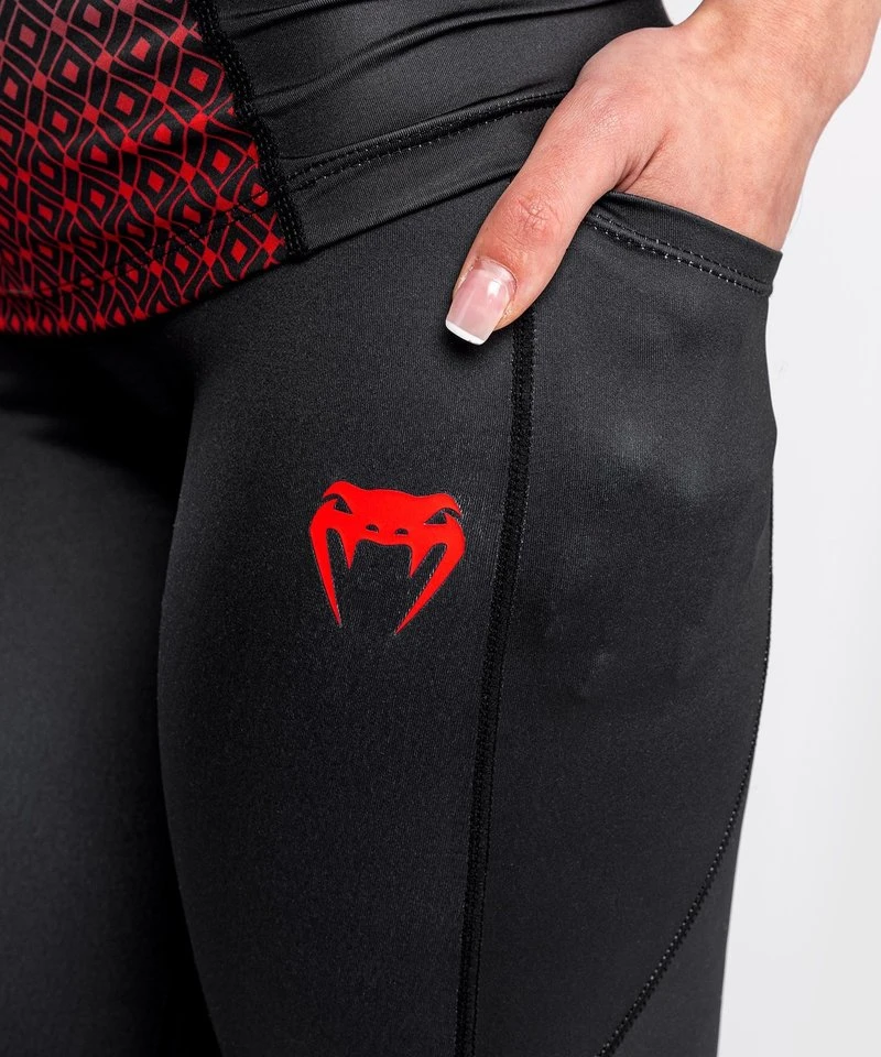 UFC Venum Performance Institute Sportlegging Dames Zwart Rood - Image 6