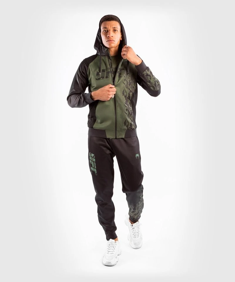 UFC Venum Authentic Fight Week Hoodie Met Rits Kaki - Image 3