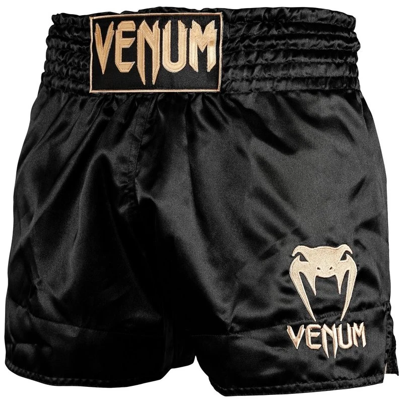 Venum Classic Muay Thai Kickboks Broekjes Zwart Goud - Image 4
