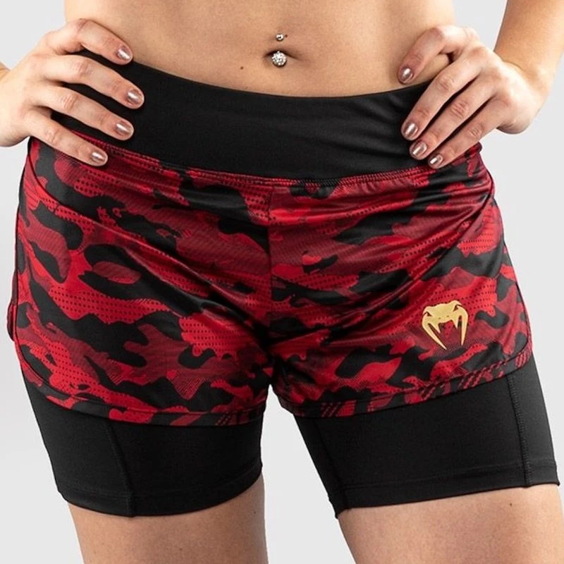 Venum Defender 2.0 Hybrid Compression Shorts Dames Zwart Rood