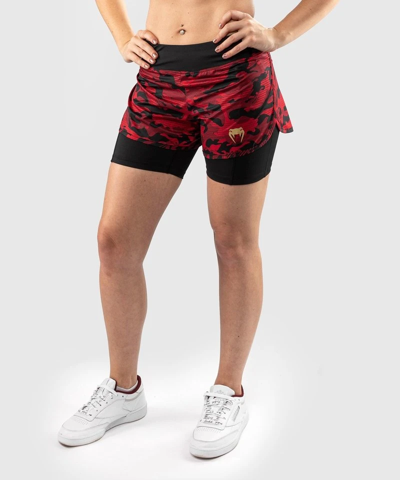 Venum Defender 2.0 Hybrid Compression Shorts Dames Zwart Rood - Image 3