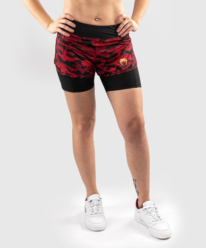 Venum Defender 2.0 Hybrid Compression Shorts Dames Zwart Rood - Image 9