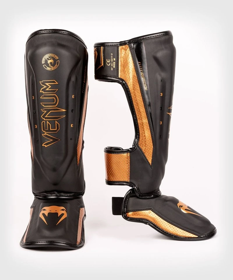 Venum Elite Evo Kickboks Scheenbeschermers Zwart Brons - Image 4