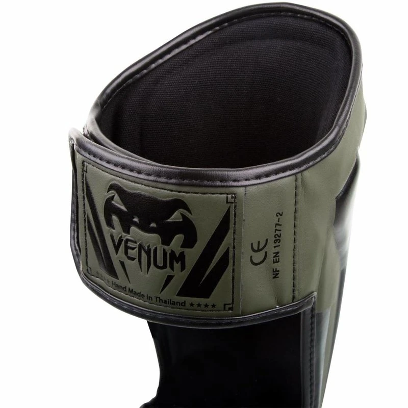 Venum Elite Kickboks Scheenbeschermers Khaki Zwart - Image 2