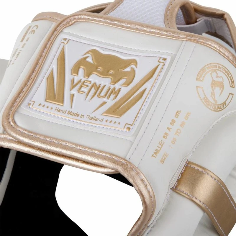 Venum Hoofdbeschermer Elite Headgear Wit Goud - Image 3