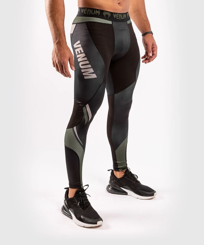 Venum ONE FC Impact Compression Tights Legging Kaki Zwart - Image 2