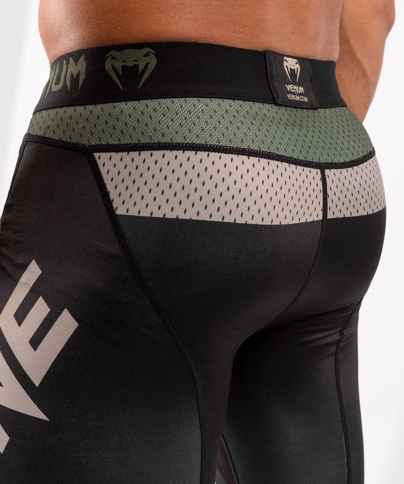 Venum ONE FC Impact Compression Tights Legging Kaki Zwart - Image 4