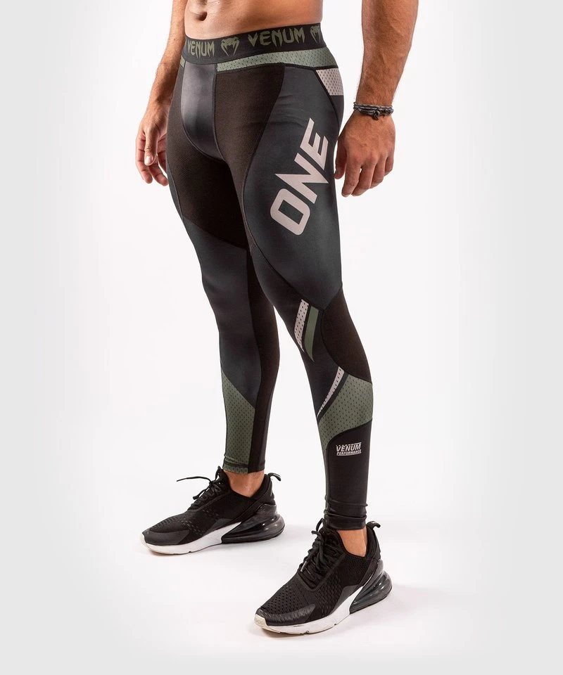 Venum ONE FC Impact Compression Tights Legging Kaki Zwart - Image 7