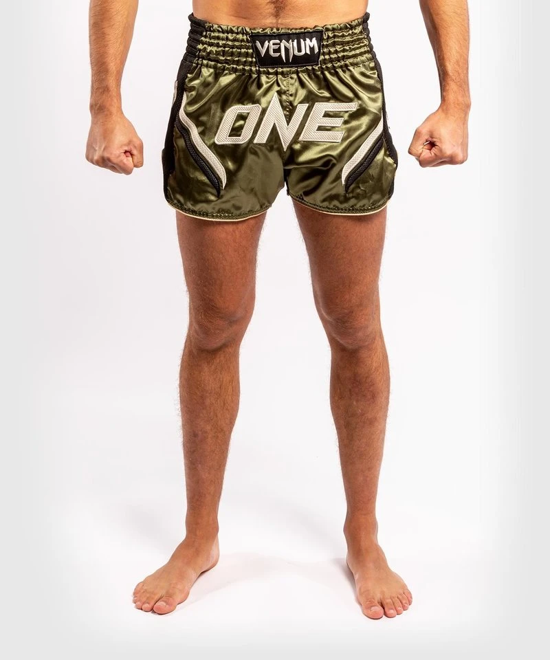Venum ONE FC Impact Muay Thai Short Khaki Zwart - Image 7