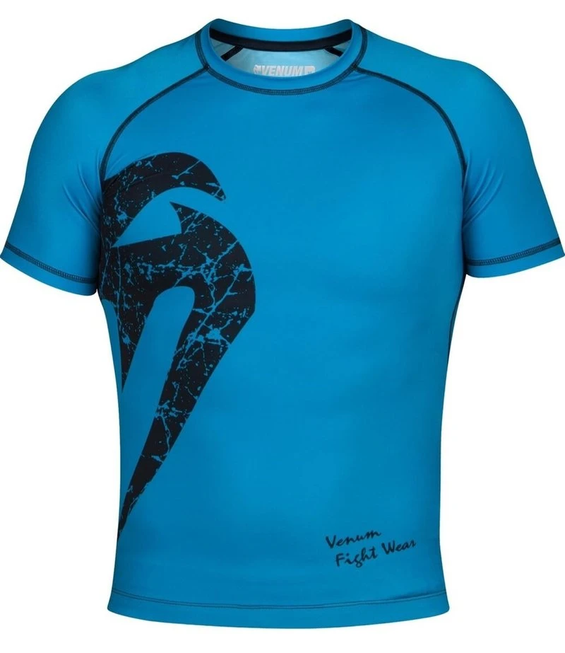 Venum Original Giant Rash Guard S/S Cyan Black - Image 3