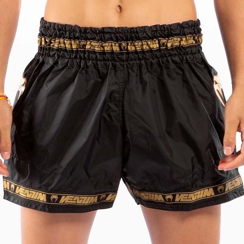 Venum PARACHUTE Muay Thai Kickboks Broekjes Zwart Goud - Image 2