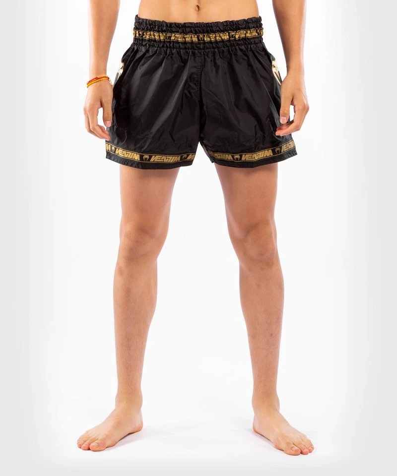 Venum PARACHUTE Muay Thai Kickboks Broekjes Zwart Goud - Image 9